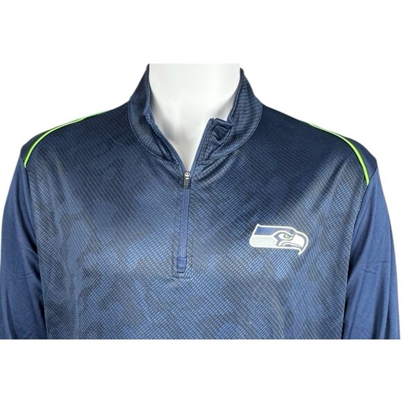 Seattle Seahawks Mens X-Large Pullover Blue Camo Emerald City NFL Team Apparel - Picture 9 of 9